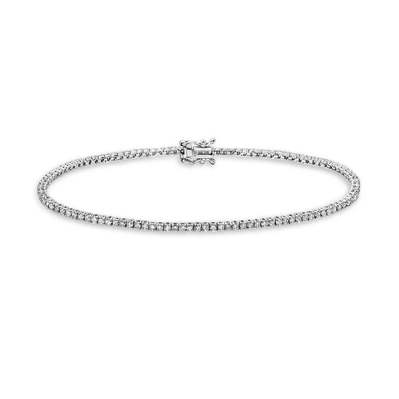 Long boho bracelet-Diamond Tennis Bracelet (1.00 ct.) 1.7 mm 4-Prongs Setting in 14K Gold