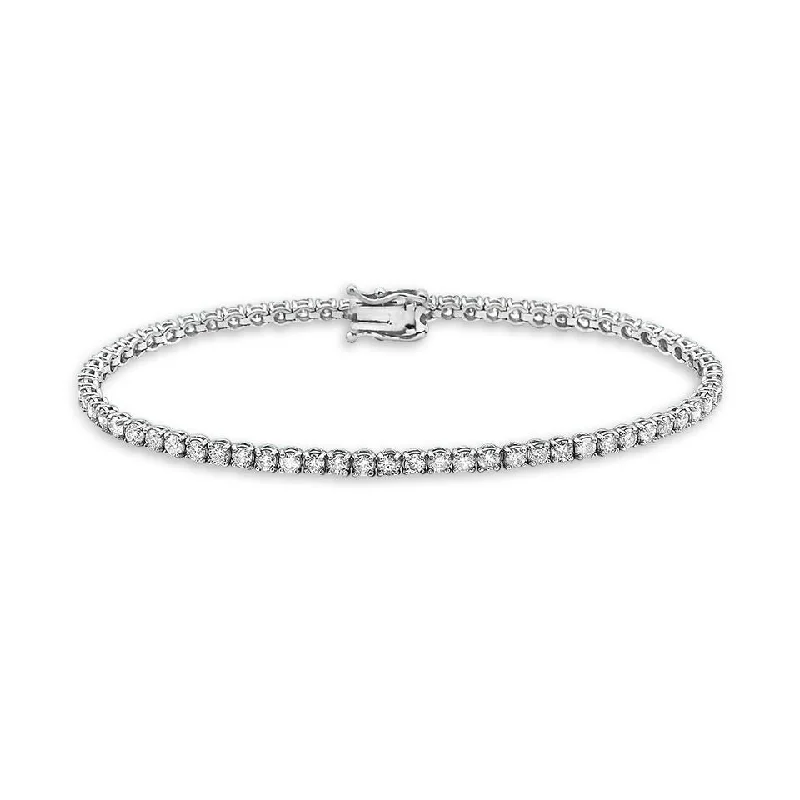 Teardrop crystal bracelet-Diamond Tennis Bracelet (6.00 ct.) 3.2 mm 4-Prongs Setting in 14K Gold