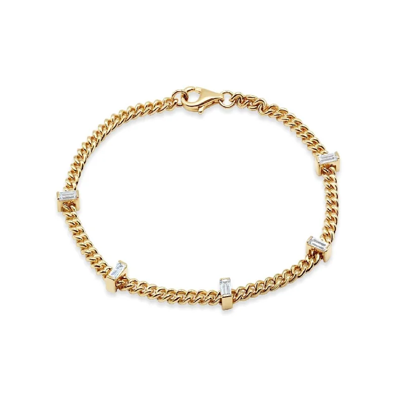 Textured chain bracelet-Mila Chain Bracelet