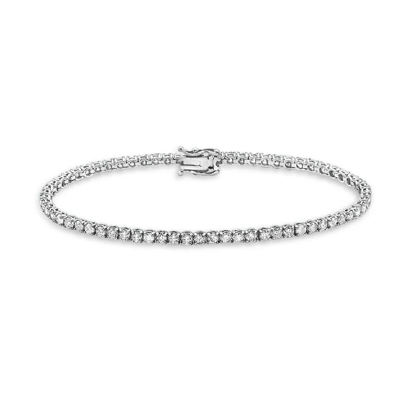 Baguette cut bracelet-Diamond Tennis Bracelet (2.50 ct.) 2 mm 4-Prongs Setting in 14K Gold