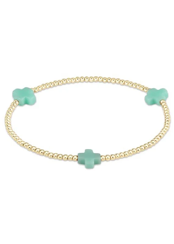 Long boho bracelet-SIGNATURE CROSS BRACELET - MINT