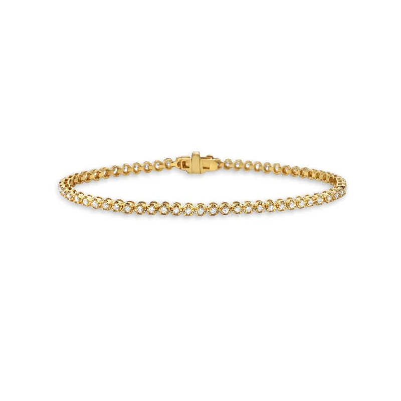 Matte finish bracelet-Diamond Tennis Bracelet (1.25 ct.) Buttercup Setting in 14K Gold