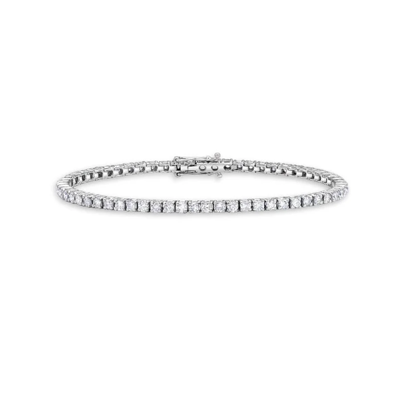 Side stone bracelet-Diamond Tennis Bracelet (1.50 ct.) 4-Prongs Setting - Made in Italy