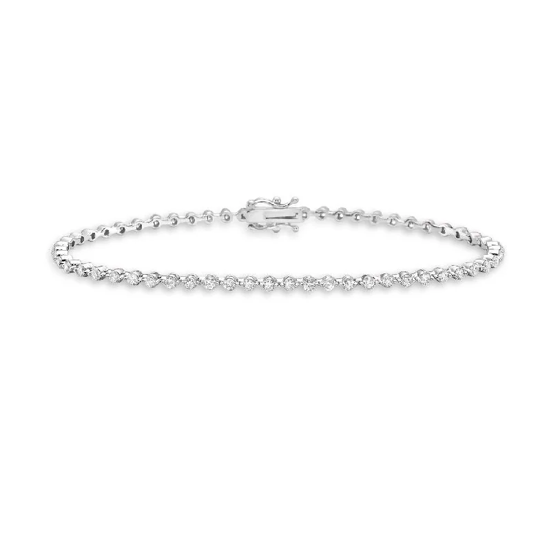 Blue topaz bracelet-Diamond Tennis Bracelet (2.00 ct.) 1.8 mm 2-Prongs Setting in 14K Gold