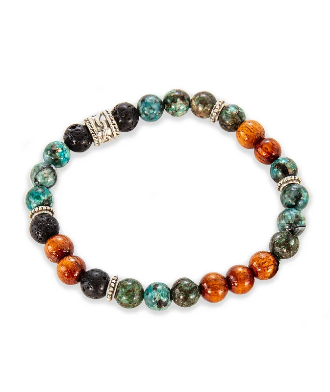 Victorian style bracelet-Bracelet Imperial Jasper, Lava, Koa, Alloy Metal by Bergan