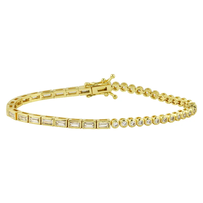 Serpent design bracelet-Half Bezel Tennis Bracelet