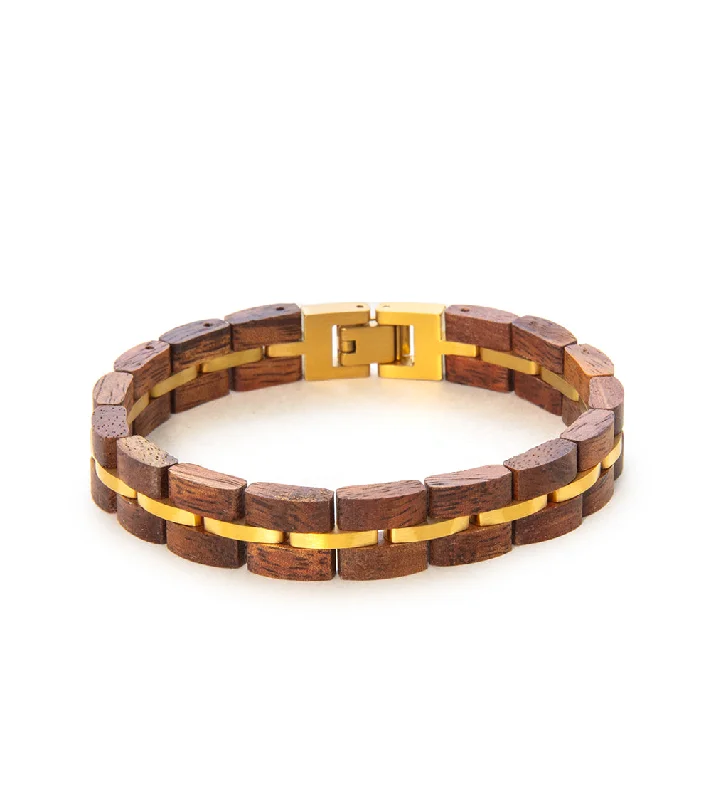 Engraved monogram bracelet-Koa Bracelet – Narrow, Gold Plated