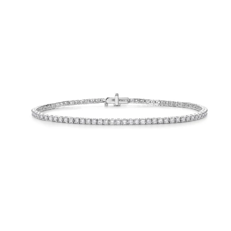 Diamond tennis bracelet-Lab Grown Diamond Tennis Bracelet (2.00 ct.) 2.40mm 4-Prongs Setting in 14K Gold