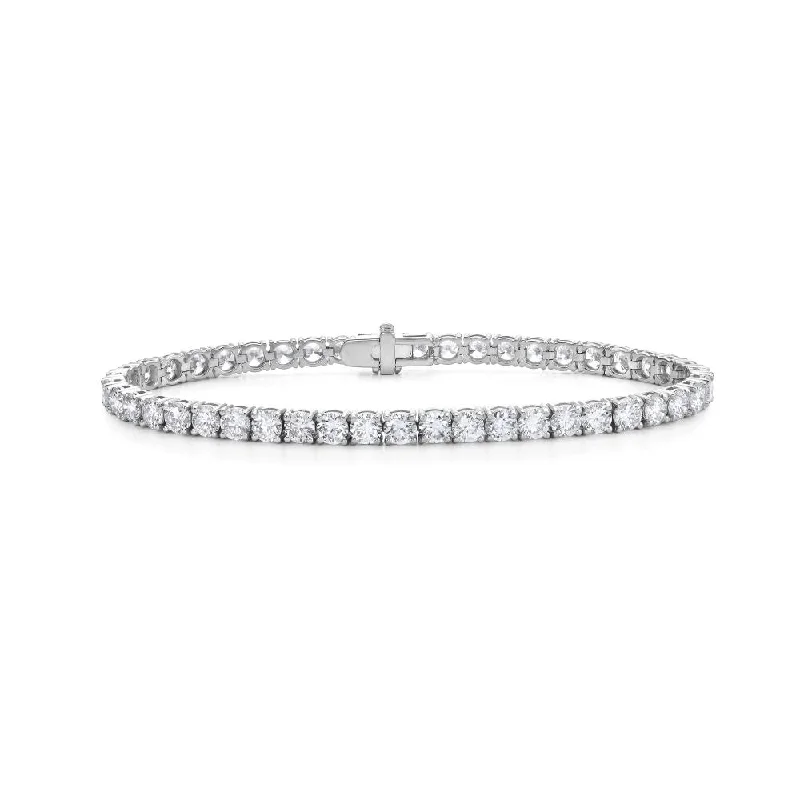 Floral engraved bracelet-Lab Grown Diamond Tennis Bracelet (7.00 ct.) 3.60mm 4-Prongs Setting in 14K Gold