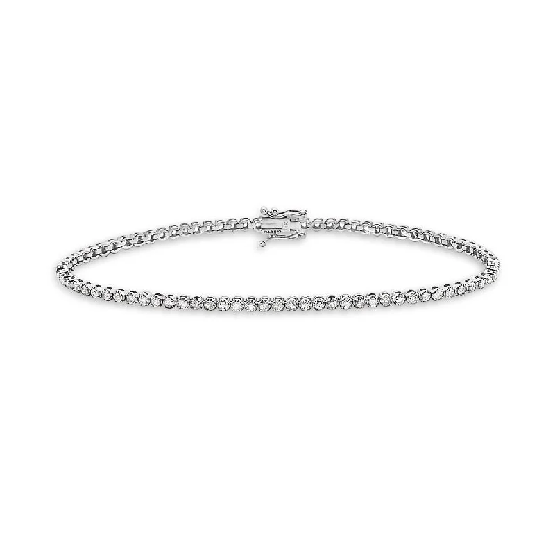 Hexagonal gem bracelet-Diamond Tennis Bracelet (3.00 ct.) 3.60 mm Buttercup Setting in 14K Gold