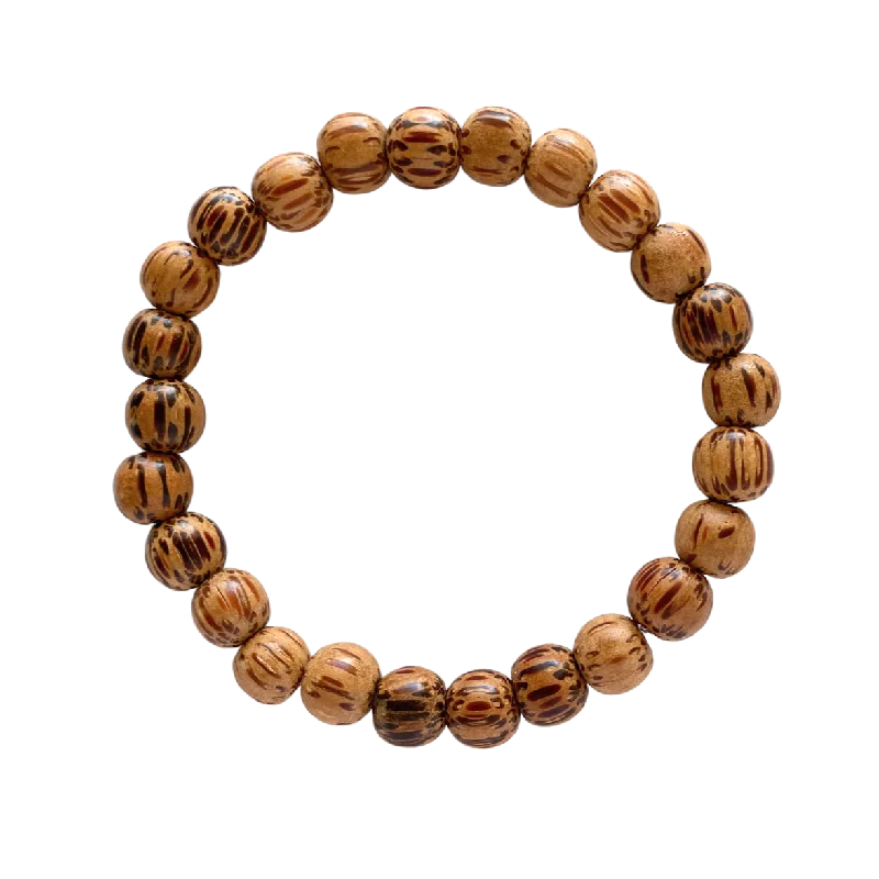 Citrine charm bracelet-Light Palmwood 8mm Bracelet