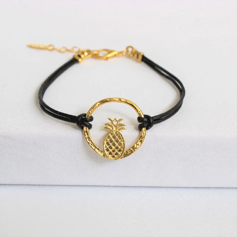 Wave pattern bracelet-Pineapple Leather Bracelet