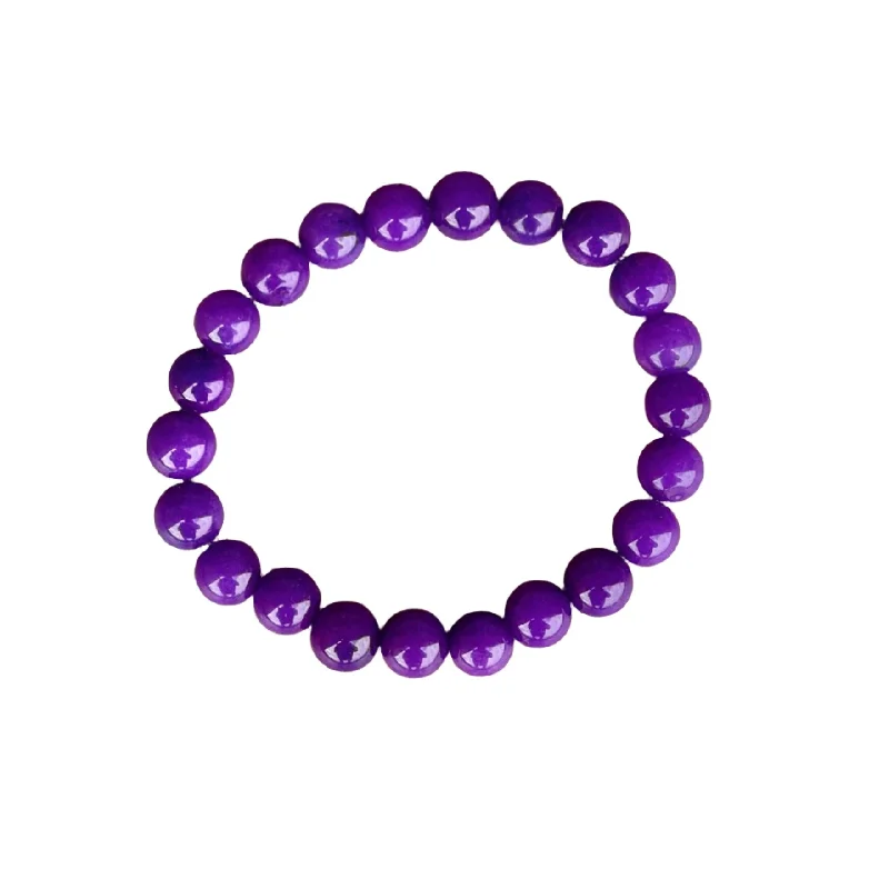 Double layer bracelet-Royal Purple Jade 8mm Bracelet