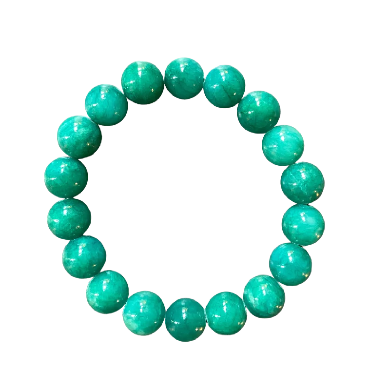 Floral cluster bracelet-Sea Green Jade 10mm Bracelet