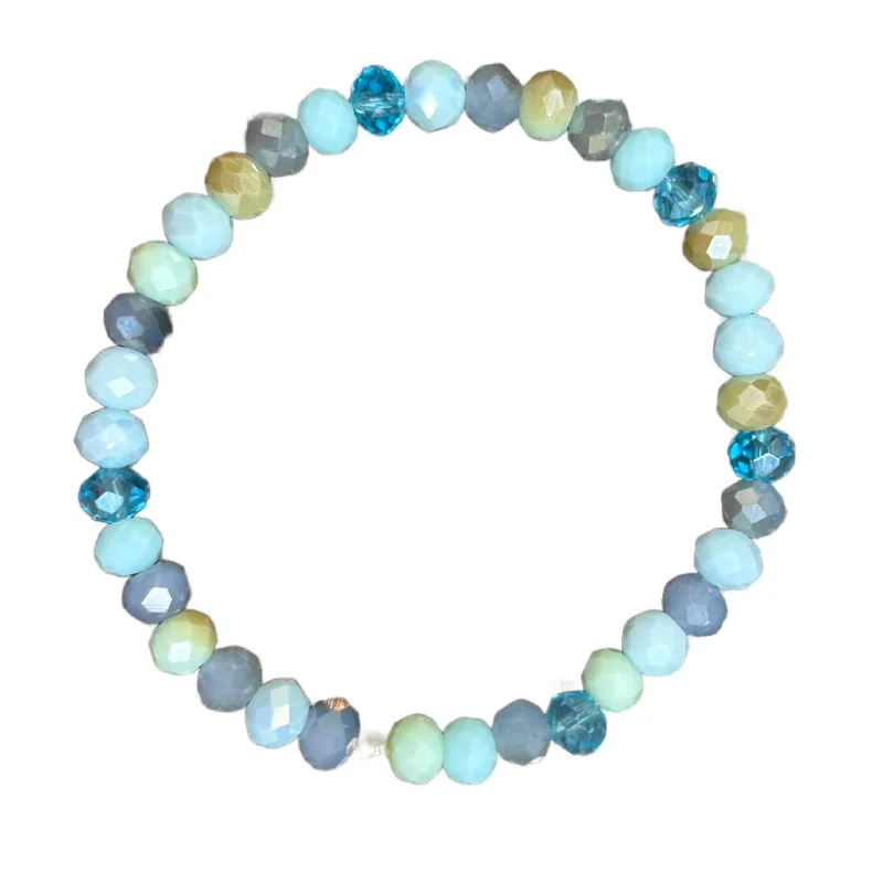 Statement chunky bracelet-Seaside Mix Faceted Rondelle 6mm Bracelet