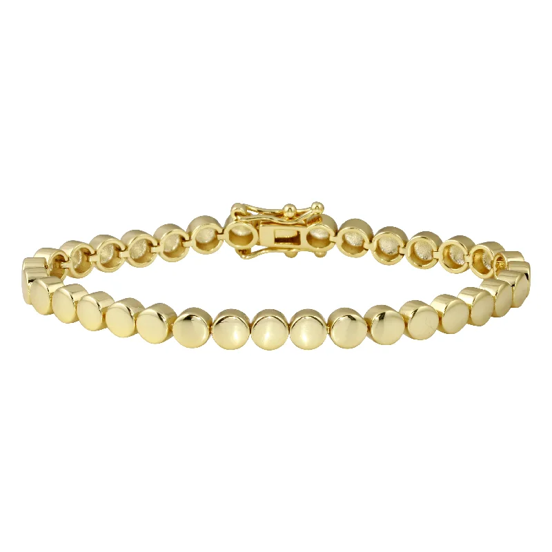 Serpent design bracelet-Solid Disk Tennis Bracelet