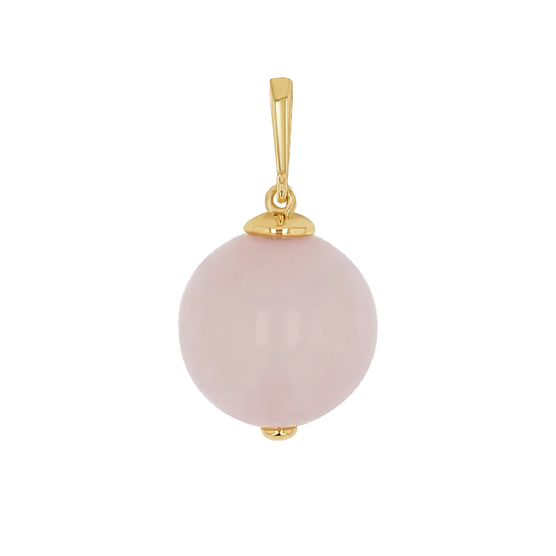 Crystal drop necklace-Rose Quartz Gumball Charm