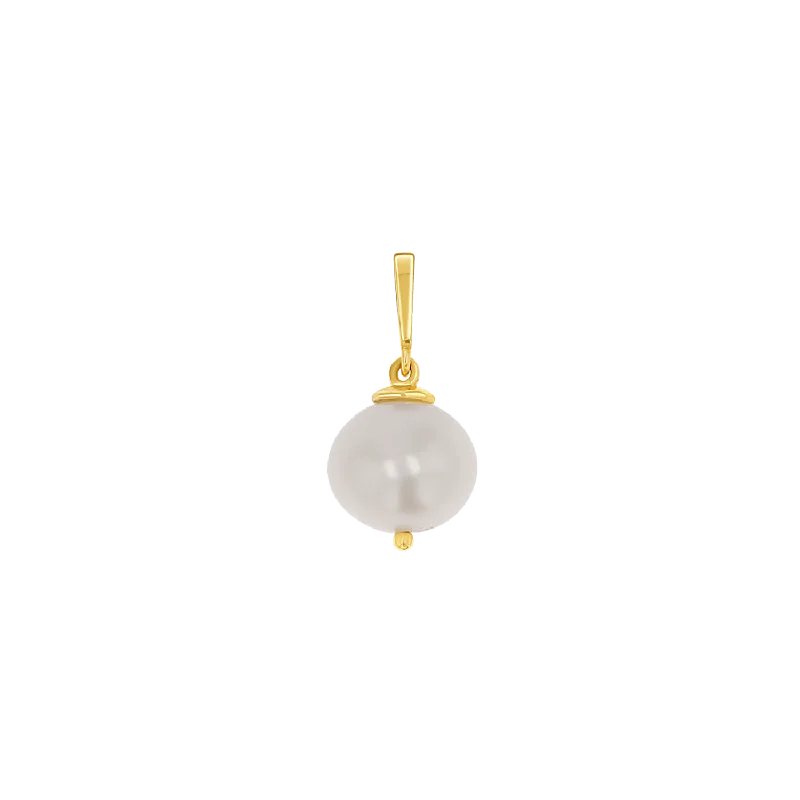 Moon phase necklace-Round Pearl Charm