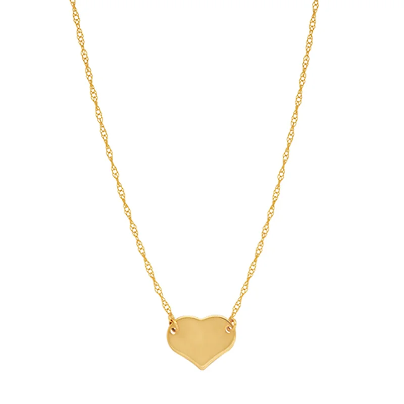 Celtic knot necklace-14K Yellow Gold Mini Heart Pendant Necklace, 16" To 18" Adjustable