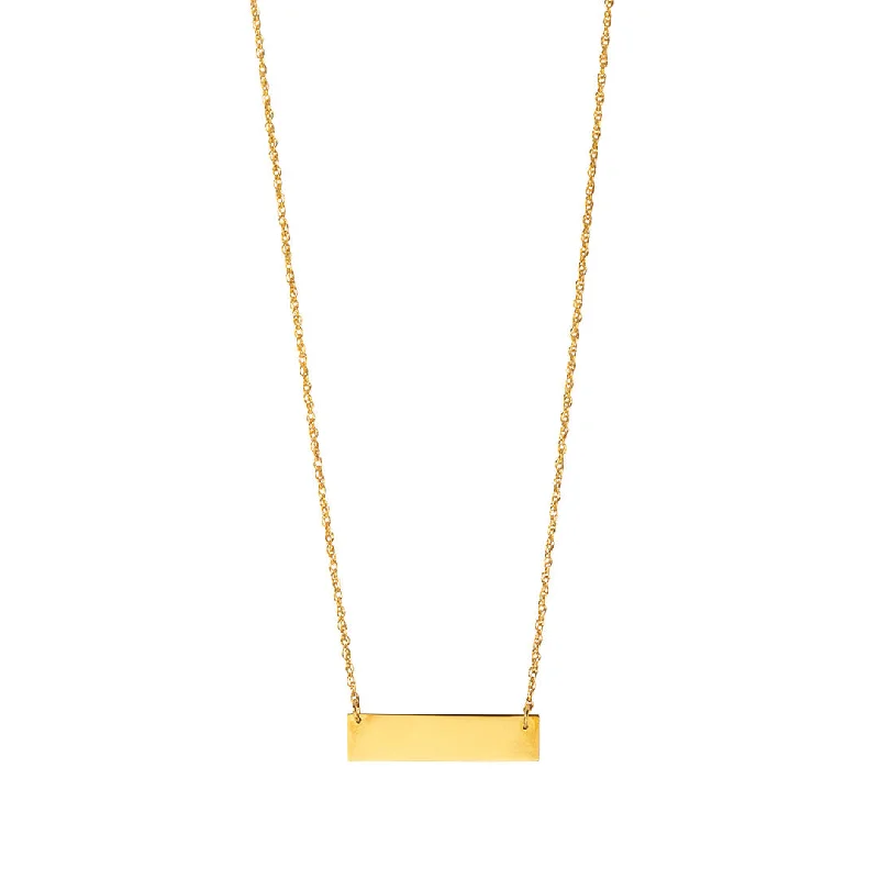 Filigree design necklace-22K Gold Plated Bar Pendant Necklace