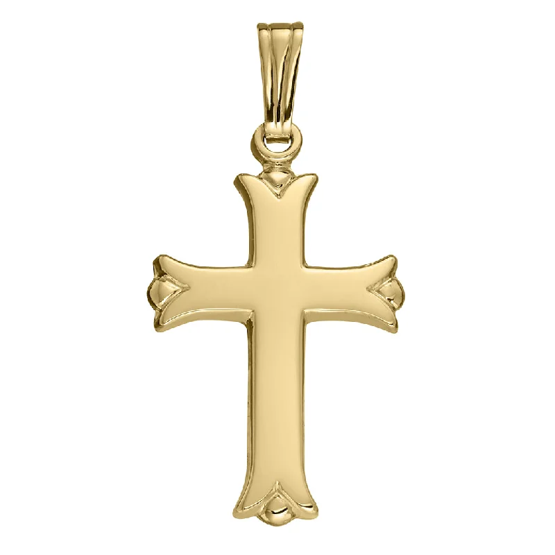 Victorian style necklace-14K Yellow Gold Engraved 15x30mm Cross Pendant Necklace