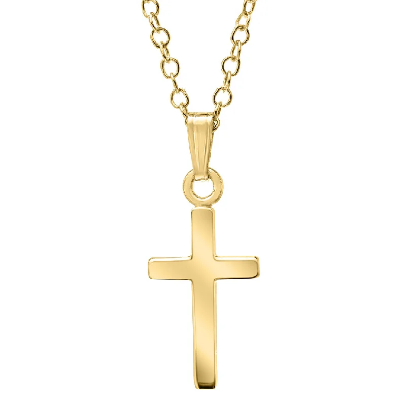 Oval garnet necklace-Baby 14K Gold Filled Cross Pendant Necklace