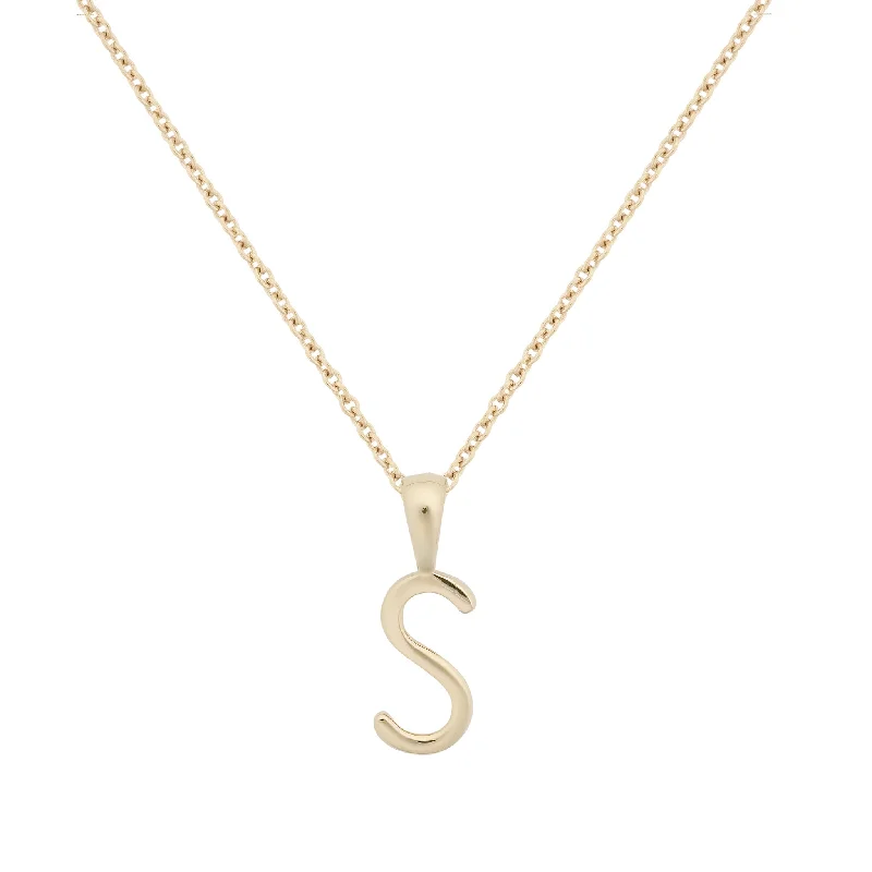 Side stone necklace-Initial Pendant Necklace