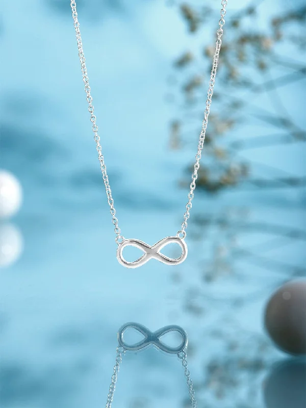 Infinity twist necklace-Rubans 925 Silver Till The Infinity Pendant Necklace.