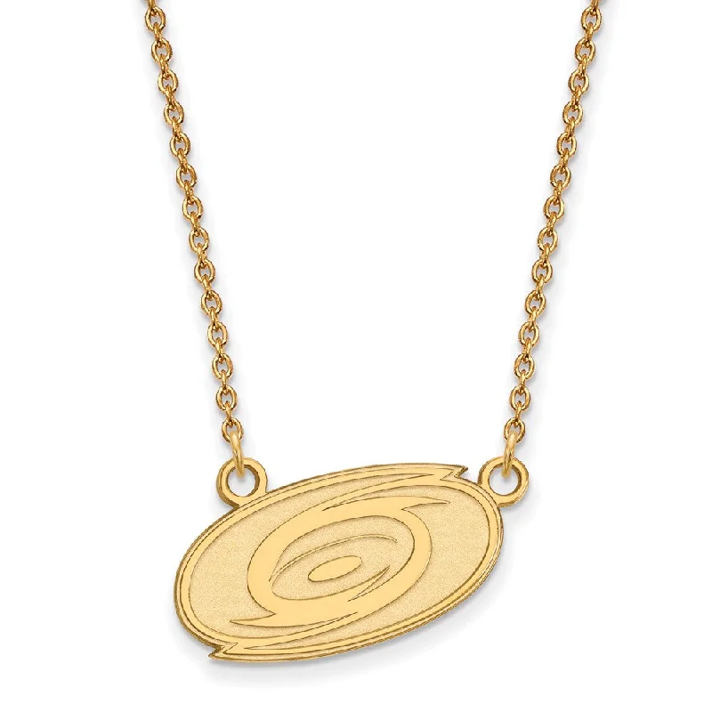 Sunflower charm necklace-10k Yellow Gold NHL Carolina Hurricanes Small Necklace, 18 Inch