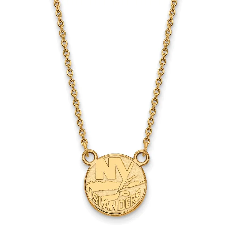 10k Yellow Gold NHL New York Islanders Small Necklace, 18 Inch