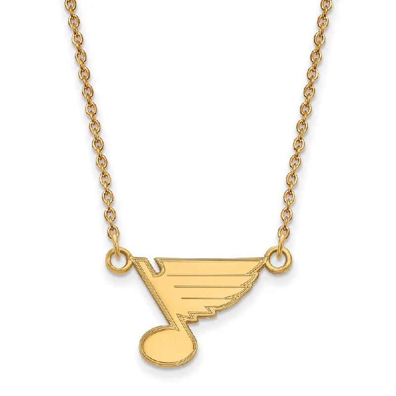 10k Yellow Gold NHL St. Louis Blues Small Necklace, 18 Inch