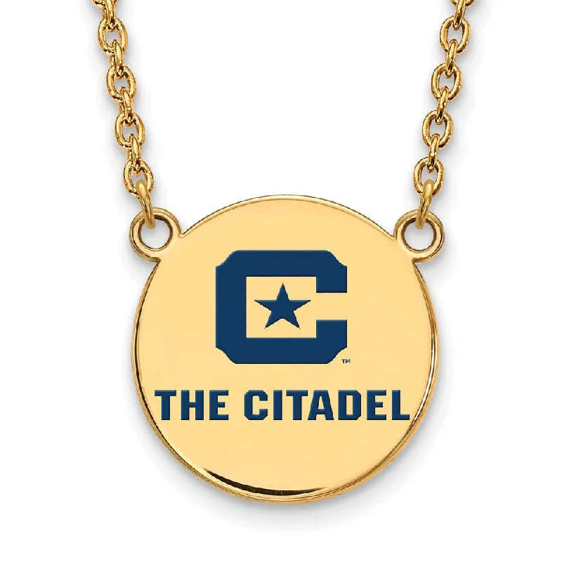 Hexagonal gem necklace-14K Gold Plated Sterling Silver The Citadel LG Enamel Necklace, 18 In