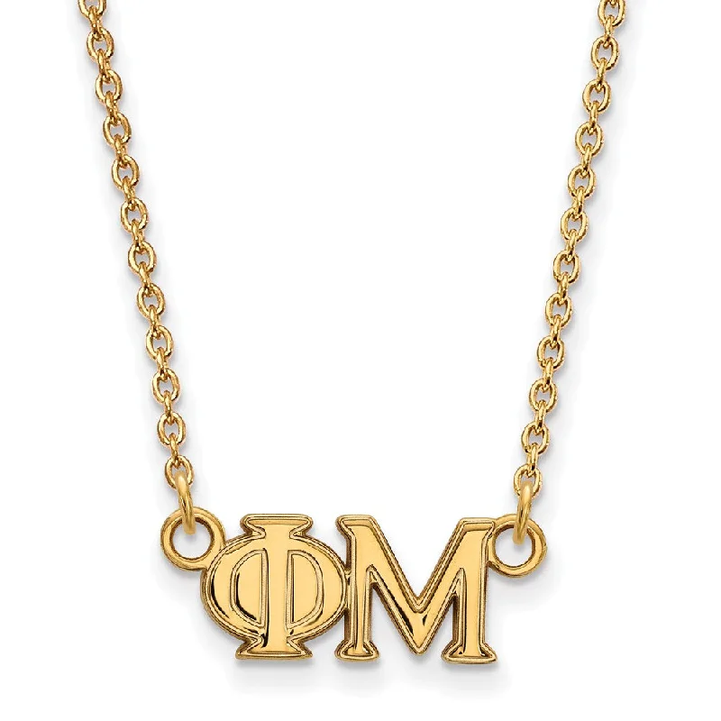 14K Plated Silver Phi Mu Medium Necklace