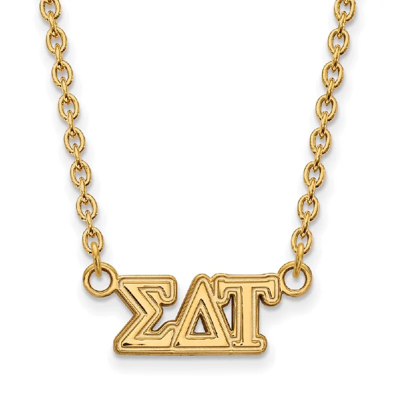 14K Plated Silver Sigma Delta Tau Medium Necklace