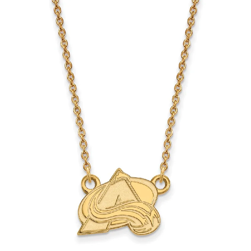 14k Yellow Gold NHL Colorado Avalanche Small Necklace, 18 Inch