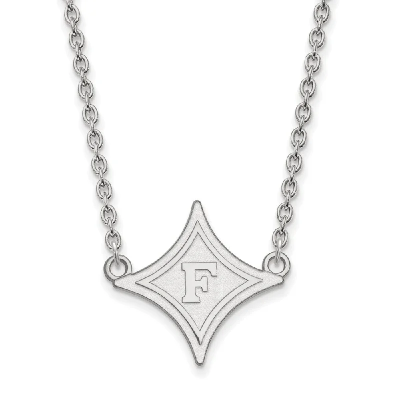 10k White Gold Furman U Large Pendant Necklace