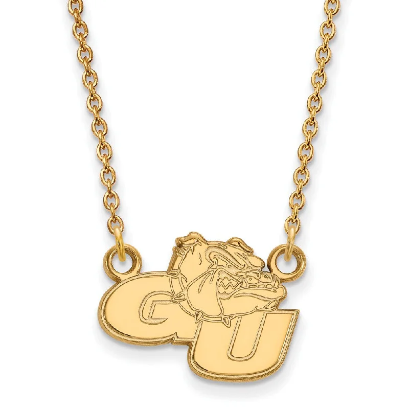 14k Gold Plated Silver Gonzaga U Small Pendant Necklace