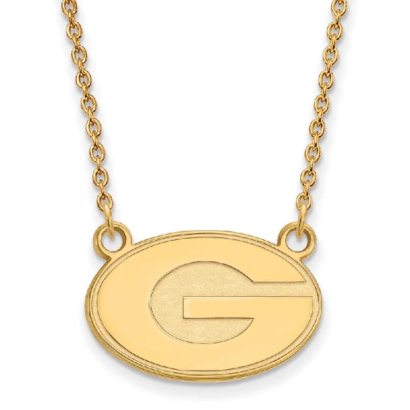 Pearl strand necklace-14k Gold Plated Silver U of Georgia Small 'G' Pendant Necklace