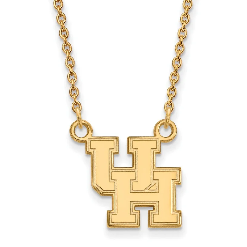 14k Gold Plated Silver U of Houston Small Pendant Necklace