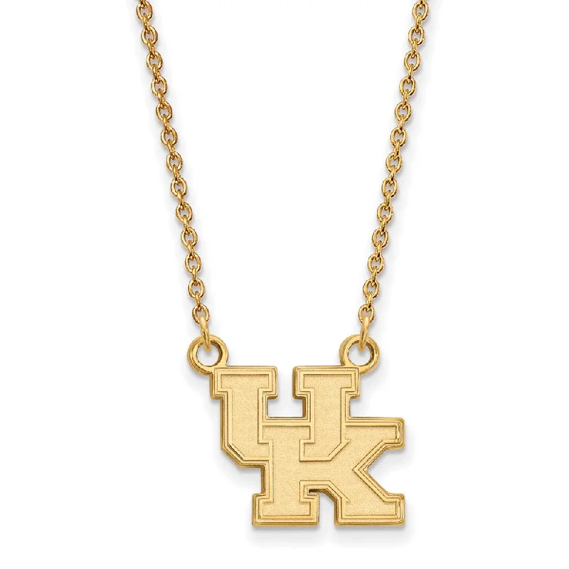 Diamond choker necklace-14k Gold Plated Silver U of Kentucky Small 'UK' Pendant Necklace