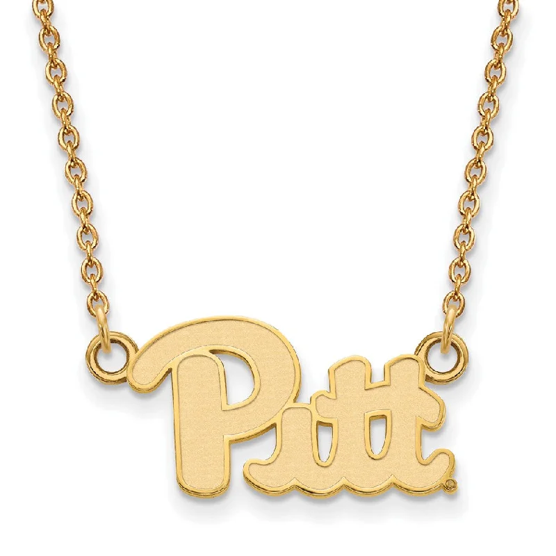 14k Gold Plated Silver U of Pittsburgh Sm 'Pitt' Pendant Necklace