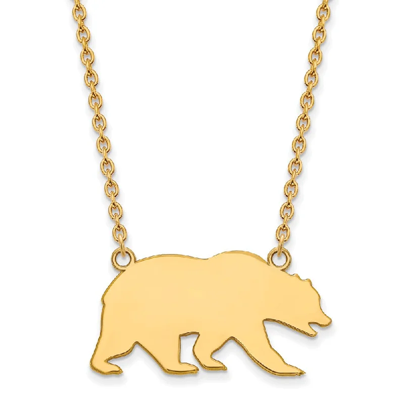 Stackable charm necklace-14k Yellow Gold California Berkeley Lg Logo Pendant Necklace