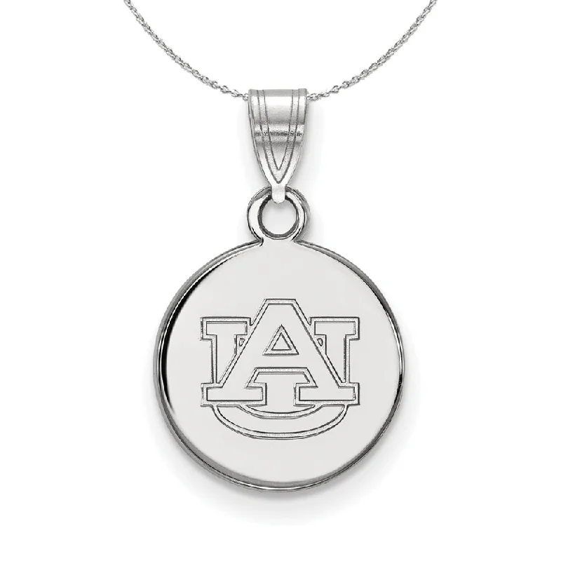 Infinity symbol necklace-Sterling Silver Auburn U Small Disc Pendant Necklace