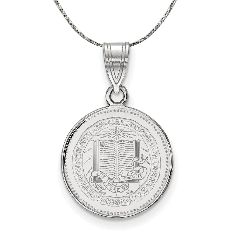 Sterling Silver California Berkeley Medium Crest Disc Necklace