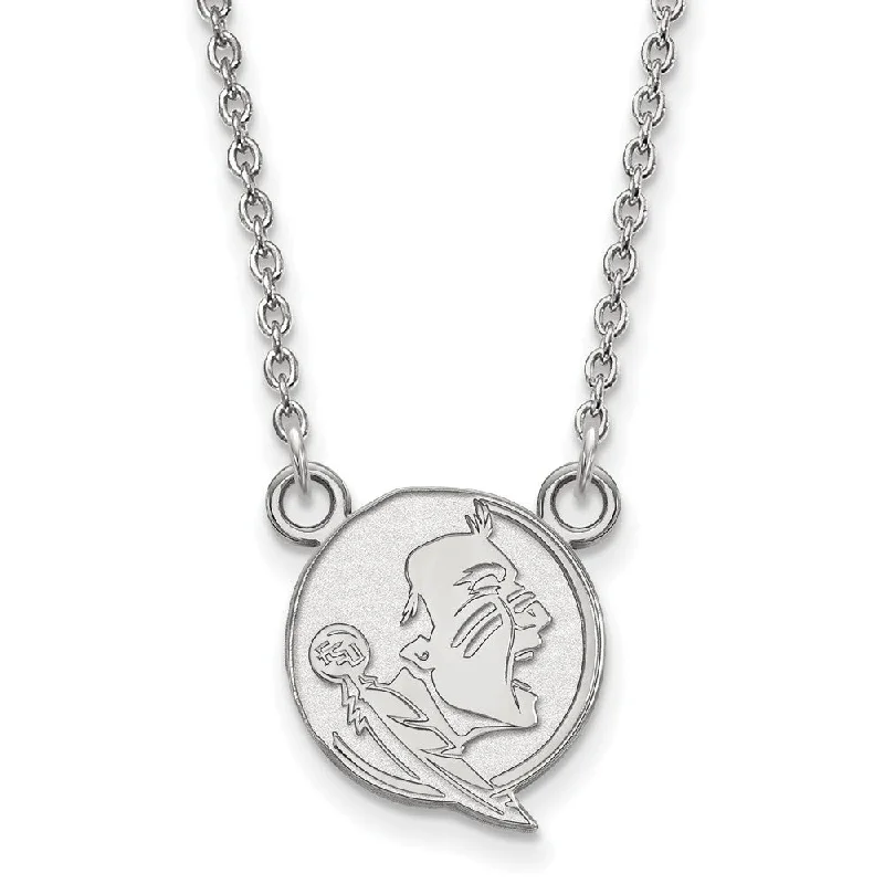 Sterling Silver Florida State Small Seminole Disc Necklace