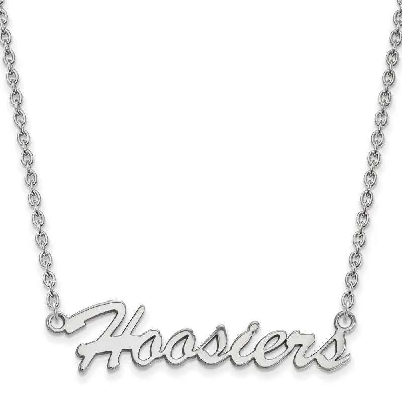 Sterling Silver Indiana U Medium 'Hoosiers' Pendant Necklace