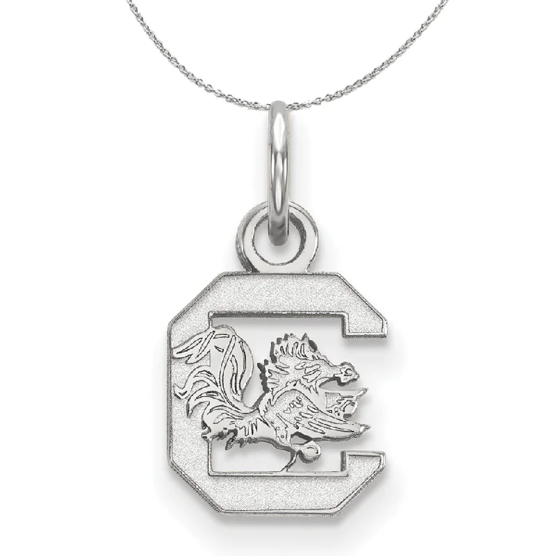 Sterling Silver South Carolina XS (Tiny) Gamecock Pendant Necklace