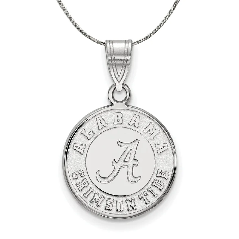 Infinity twist necklace-Sterling Silver U. of Alabama Medium Disc Pendant Necklace