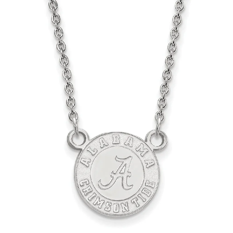 Twisted chain necklace-Sterling Silver U of Alabama Sm Crimson Tide Disc Necklace