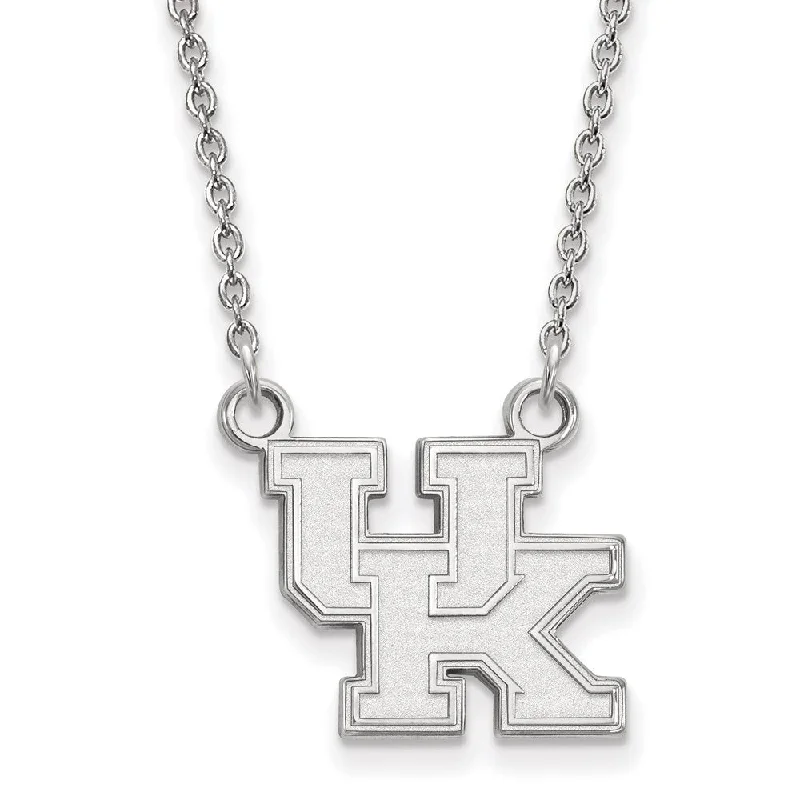 Sterling Silver U of Kentucky Small 'UK' Pendant Necklace